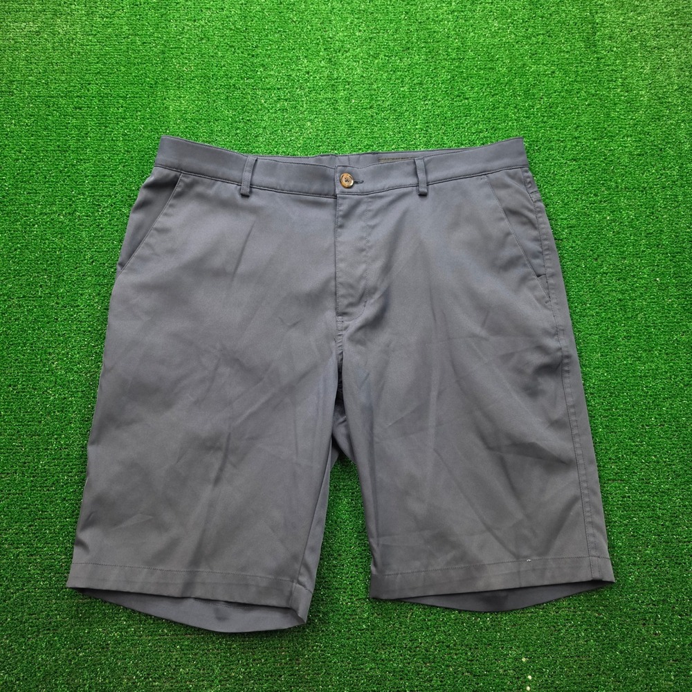 Dunning Golf Performance Shorts Mens 36 Navy Blue Chino Flat Front‎ Preppy